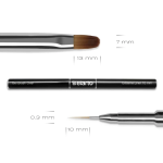 ELARTO - Pędzel dwustronny z metalową rączką elarto Gel Brush Oval & Extreme Liner 10mm 