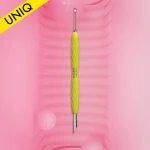 STALEKS - Kopytko do manicure Gummy z silikonową rękojeścią UNIQ 11 TYPE 2 (kopytko skośne i pierścień)