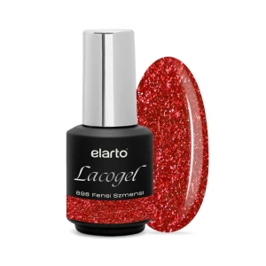 ELARTO - Lakier hybrydowy Lacogel 898S  FENSI SZMENSI (czerwony brokat) 7ml "STREFA VIP"