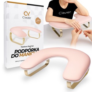 CLAVIER -   Podpórka pod dłonie do manicure owal – super soft (jasny róż-złoto)
