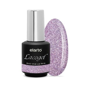ELARTO - lakier hybrydowy Lacogel 840 Viva La Pink "Sparkle parade"