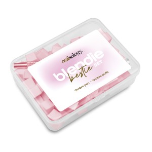 CLAVIER - Zestaw do Ombre, Nailsology Blendie Bestie Pink/aplikator+100 gąbeczek.
