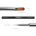 ELARTO - Pędzel dwustronny z metalową rączką GEL BRUSH OVAL & EXTREME LINER 7MM