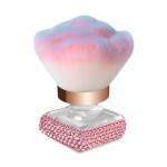 Pędzel do odpylania pyłu z kryształkami, do paznokci, flower -rainbow, rose gold