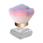 Pędzel do odpylania pyłu z kryształkami, do paznokci, flower -rainbow, srebrny